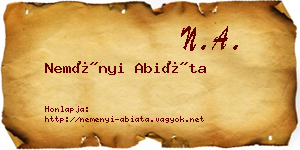 Neményi Abiáta névjegykártya